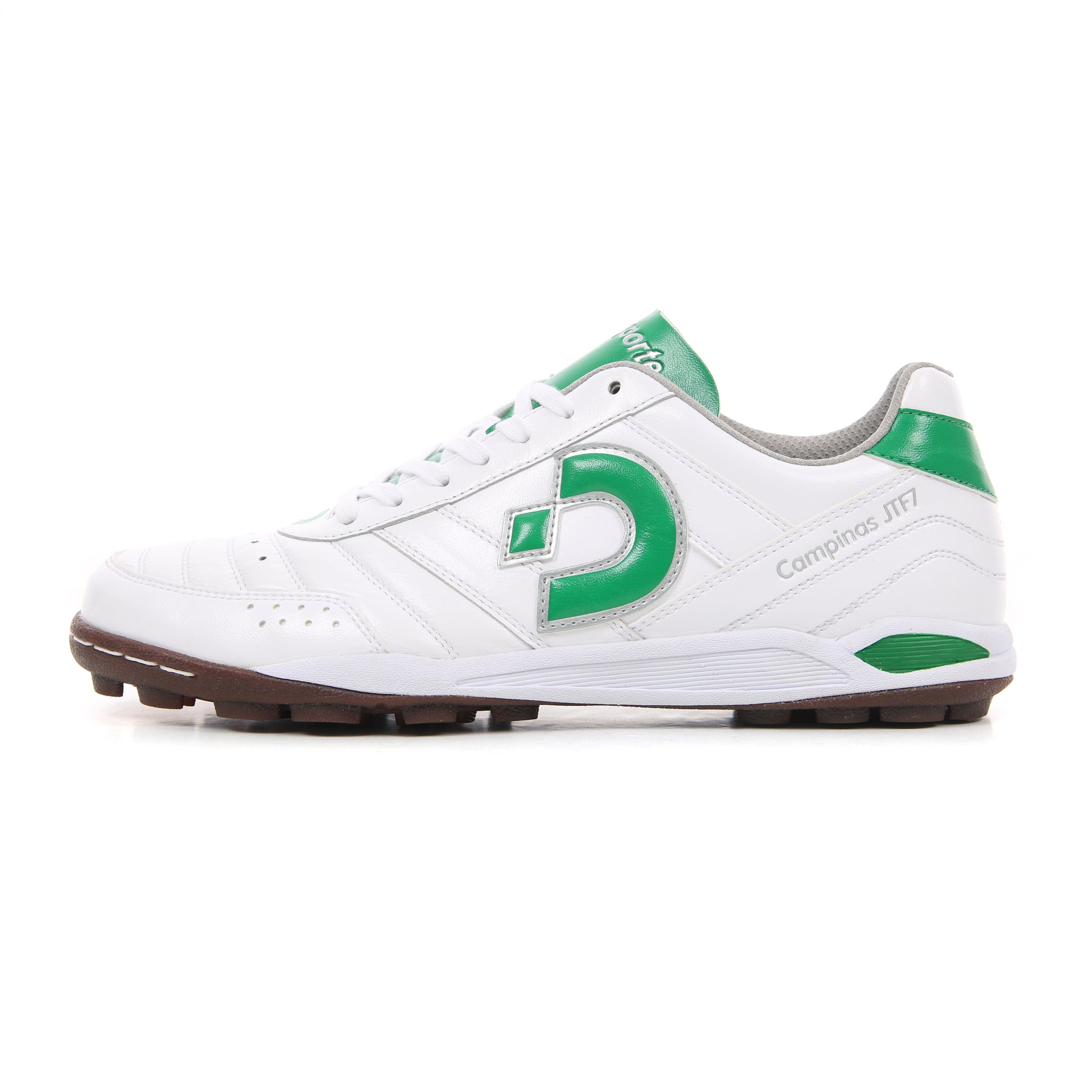 Desporte Campinas JTF7 white green silver turf soccer shoe