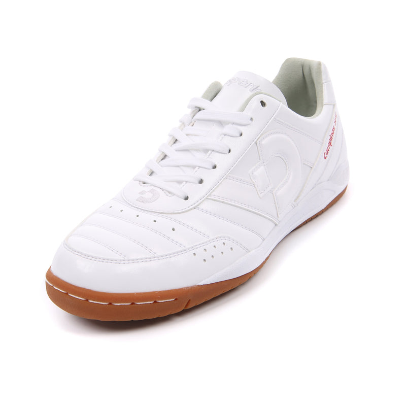 Desporte Campinas SP2 full synthetic leather all white futsal shoe with synthetic suede leather lining