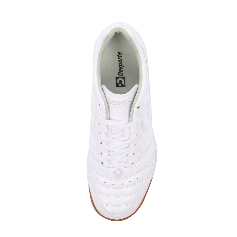 Desporte Campinas SP2 full synthetic leather all white futsal shoe with synthetic suede leather insole