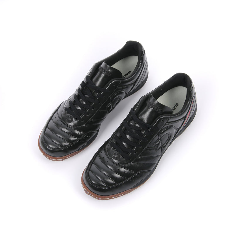 Desporte Campinas TF SP2 full synthetic leather all black turf soccer shoes with synthetic suede leather insoles