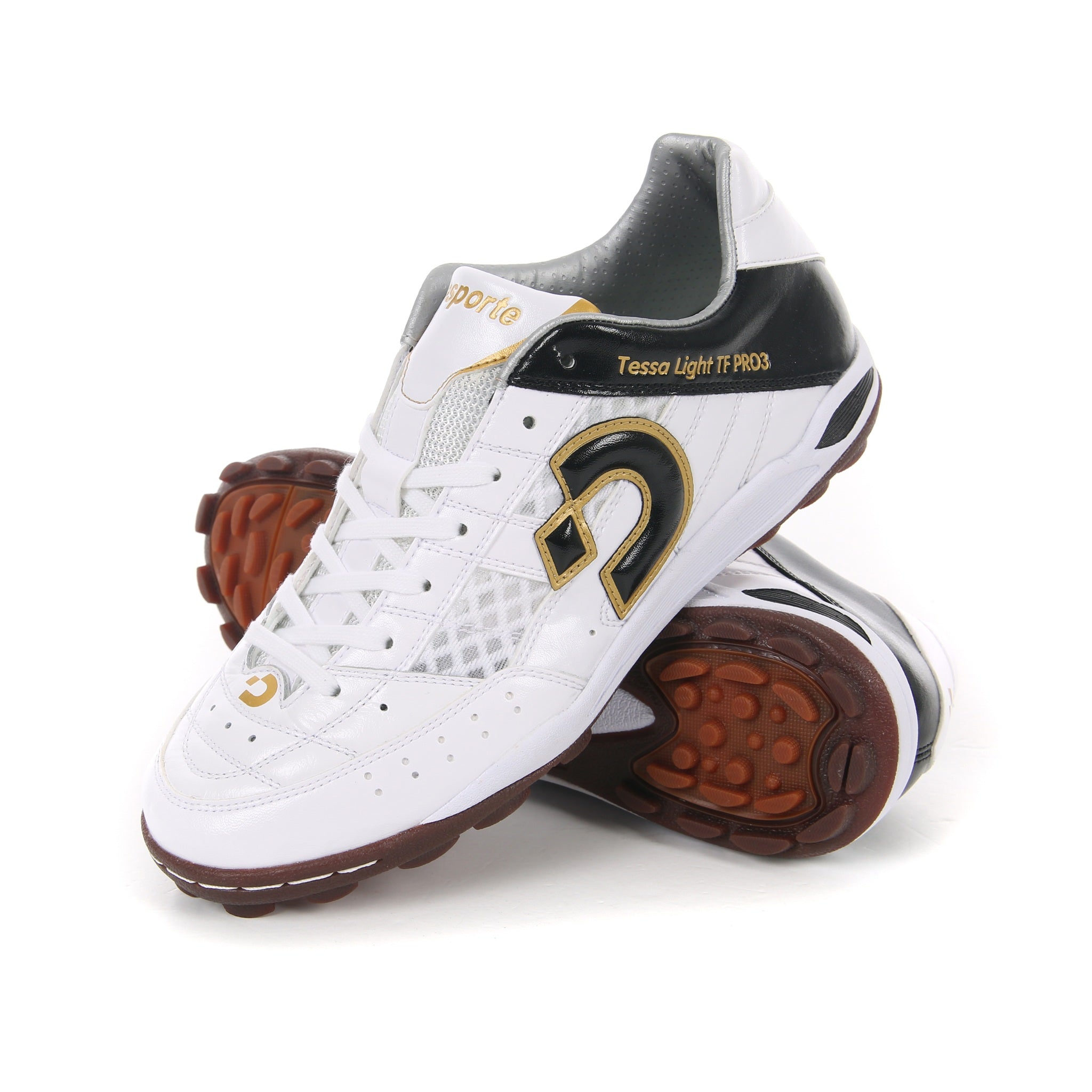 Desporte Tessa Light TF PRO3 white black gold turf soccer shoes
