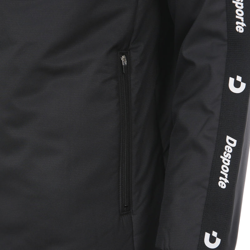 Desporte black hooded winter coat DSP-WP24SL zipper side pocket