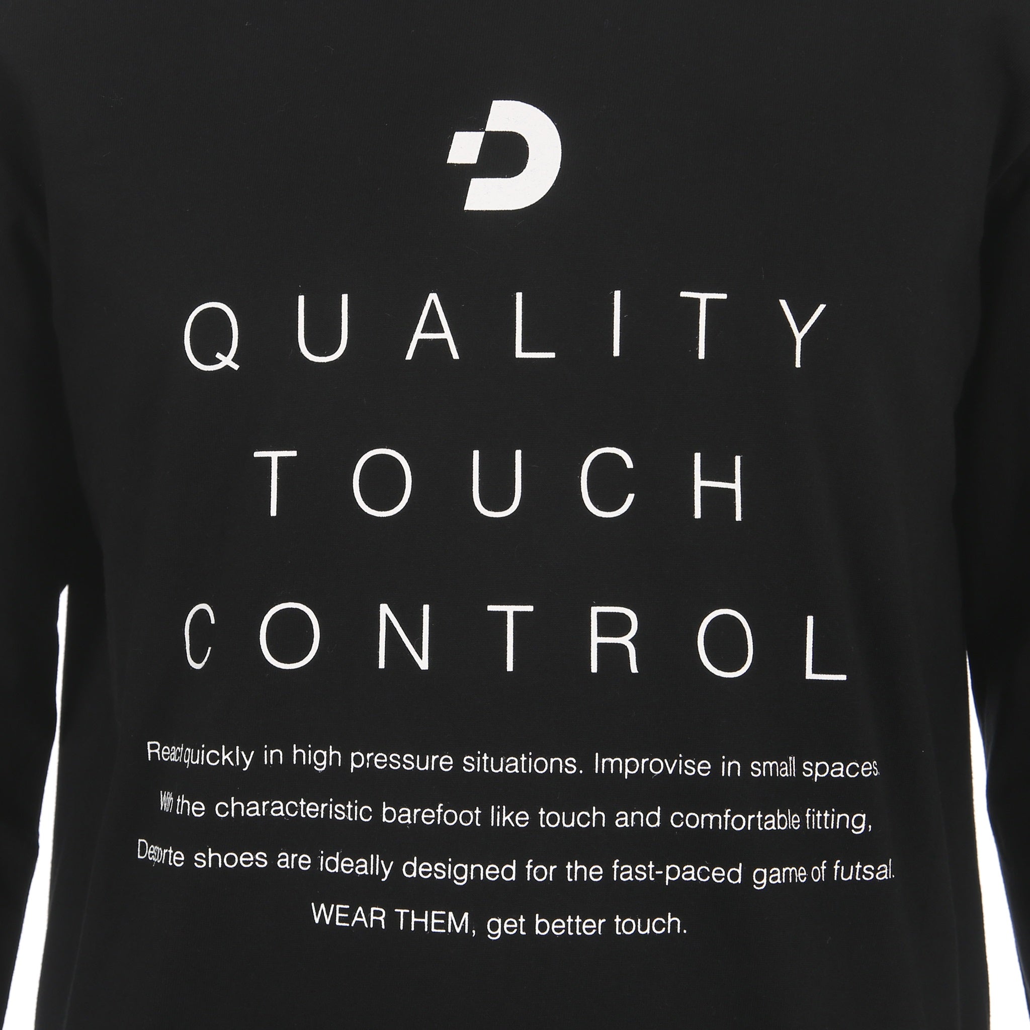 Desporte black 100% cotton long sleeve t-shirt DSP-T53L front brand slogan logo