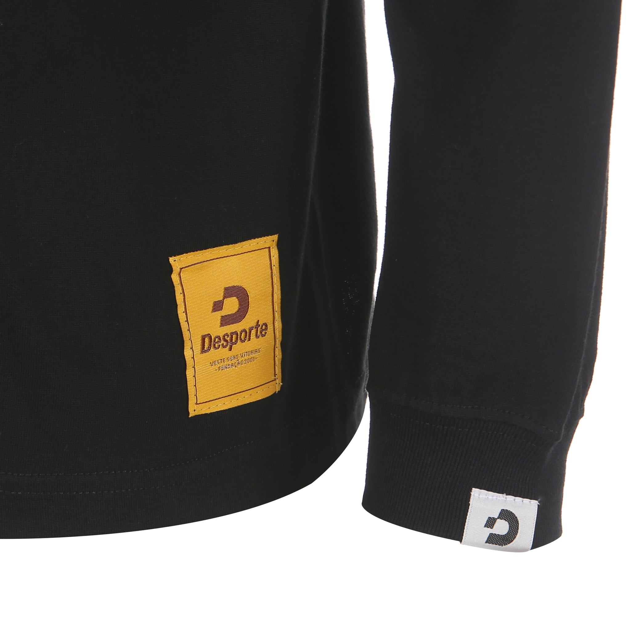 Desporte black 100% cotton long sleeve t-shirt DSP-T53L front logo tag