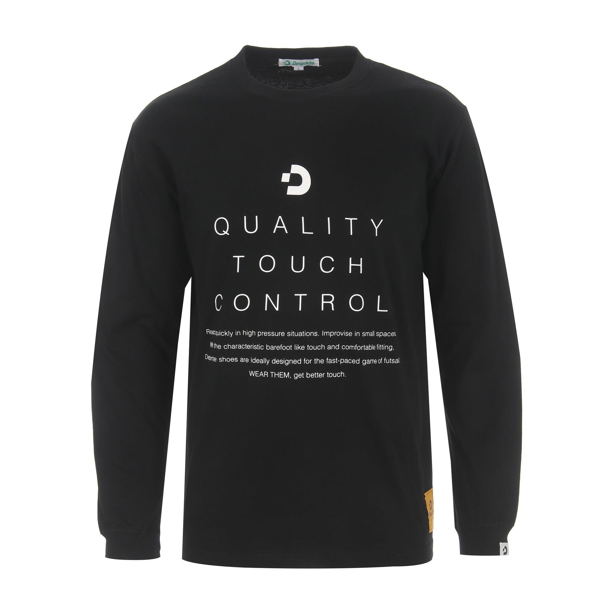 Desporte black 100% cotton long sleeve t-shirt DSP-T53L