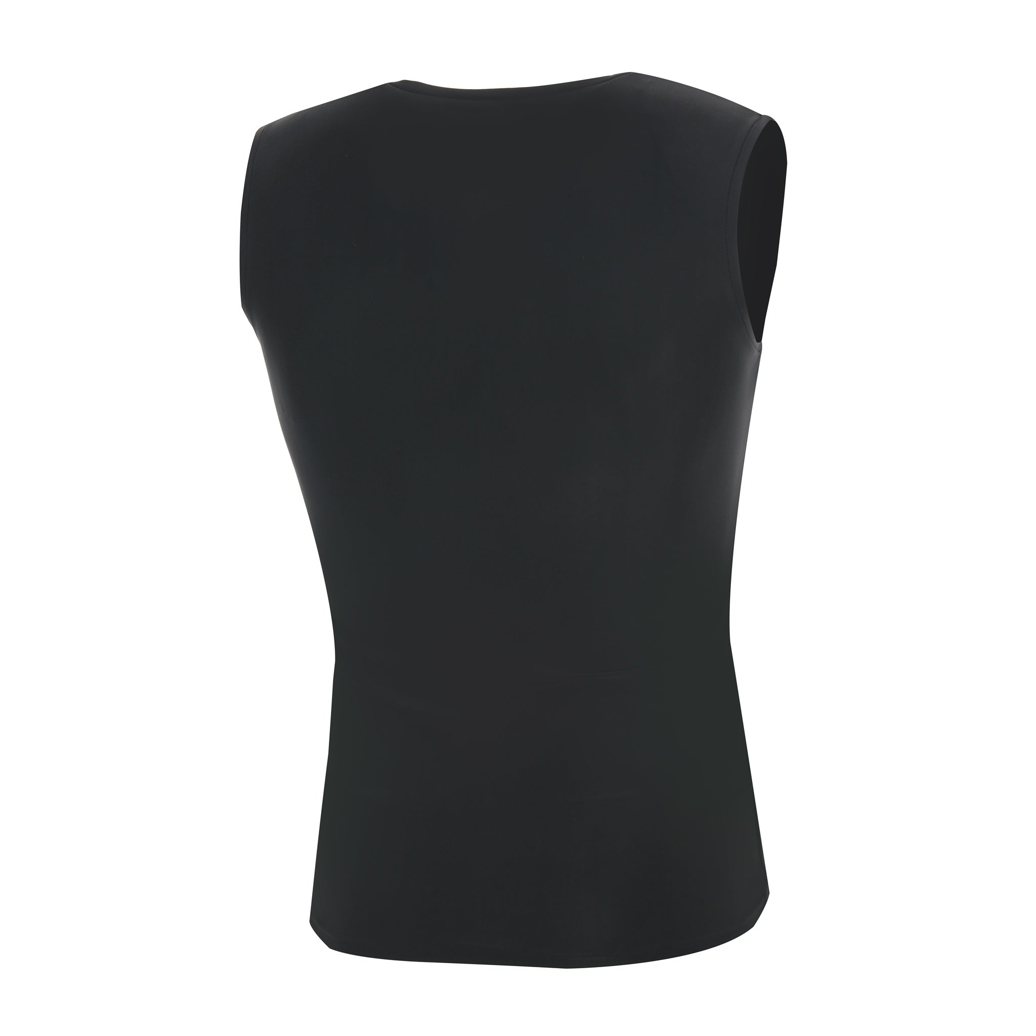Desporte black sweat wicking sleeveless baselayer shirt back view