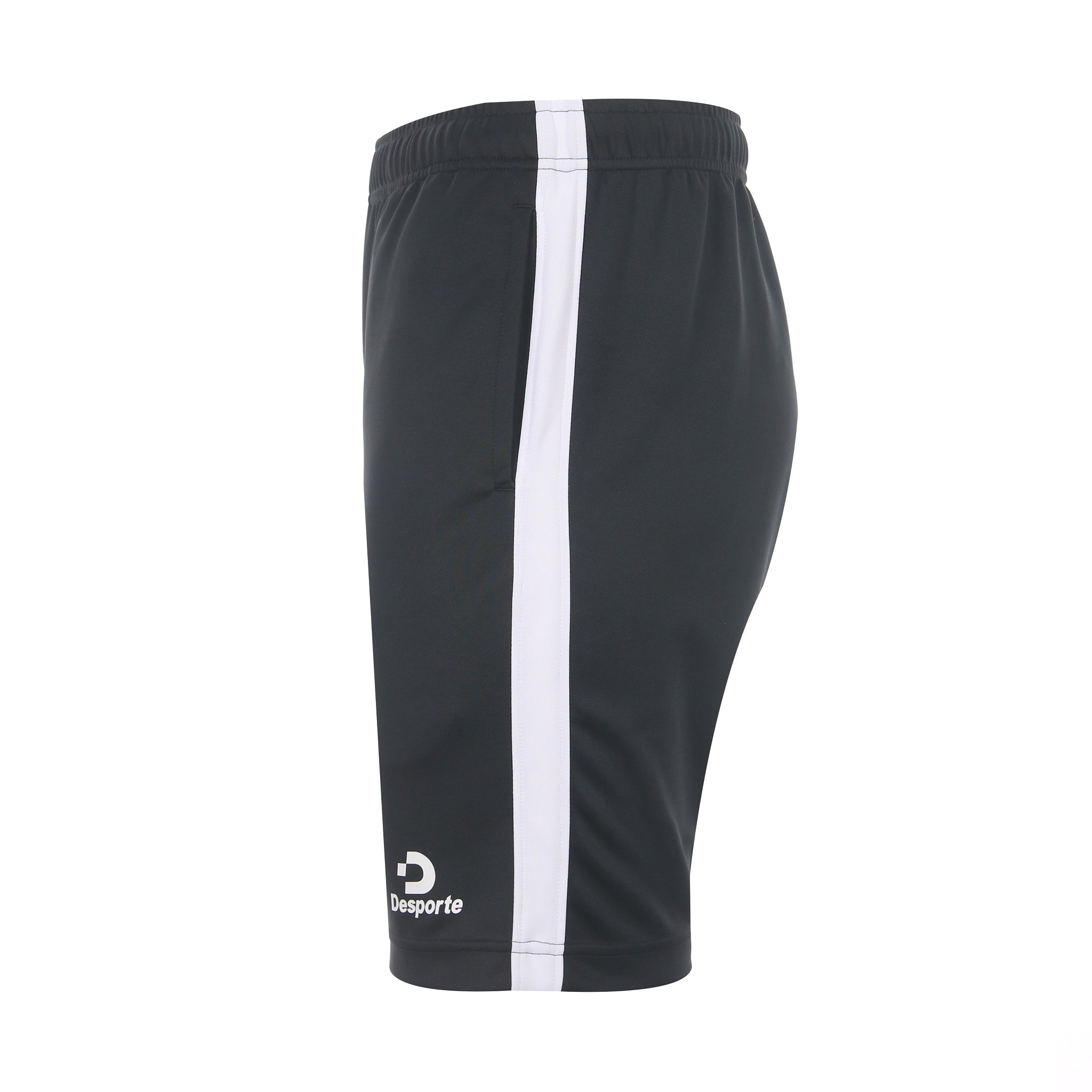 Desporte black training shorts with white stripes DSP-CHP15SLF side view