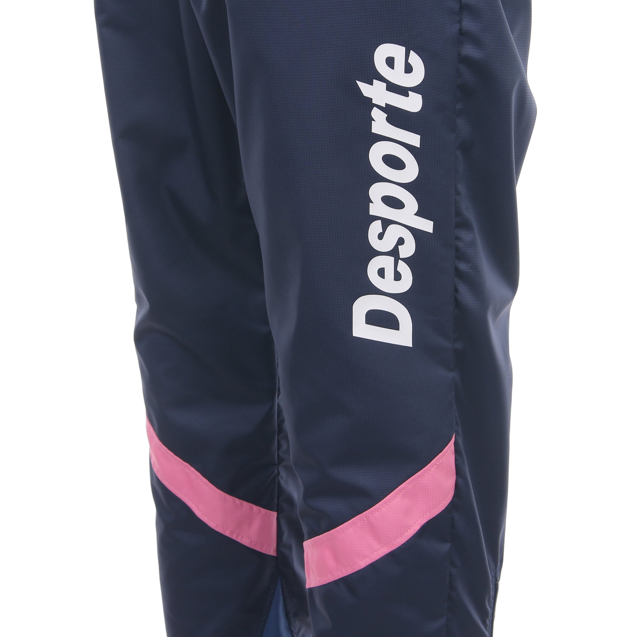Desporte navy and pink windbreaker pants with a white logo