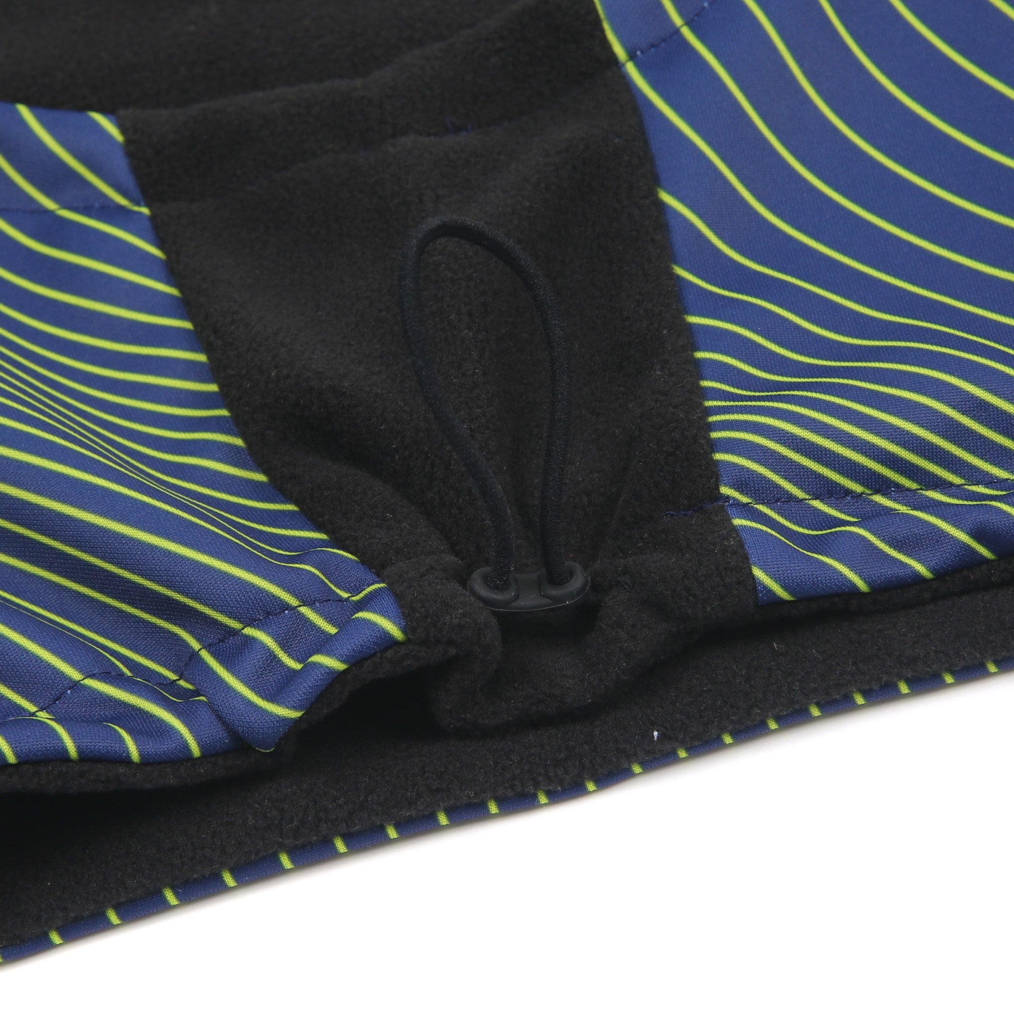 Desporte navy fleece neckwarmer DSP-NW12 with lime stripes drawstring