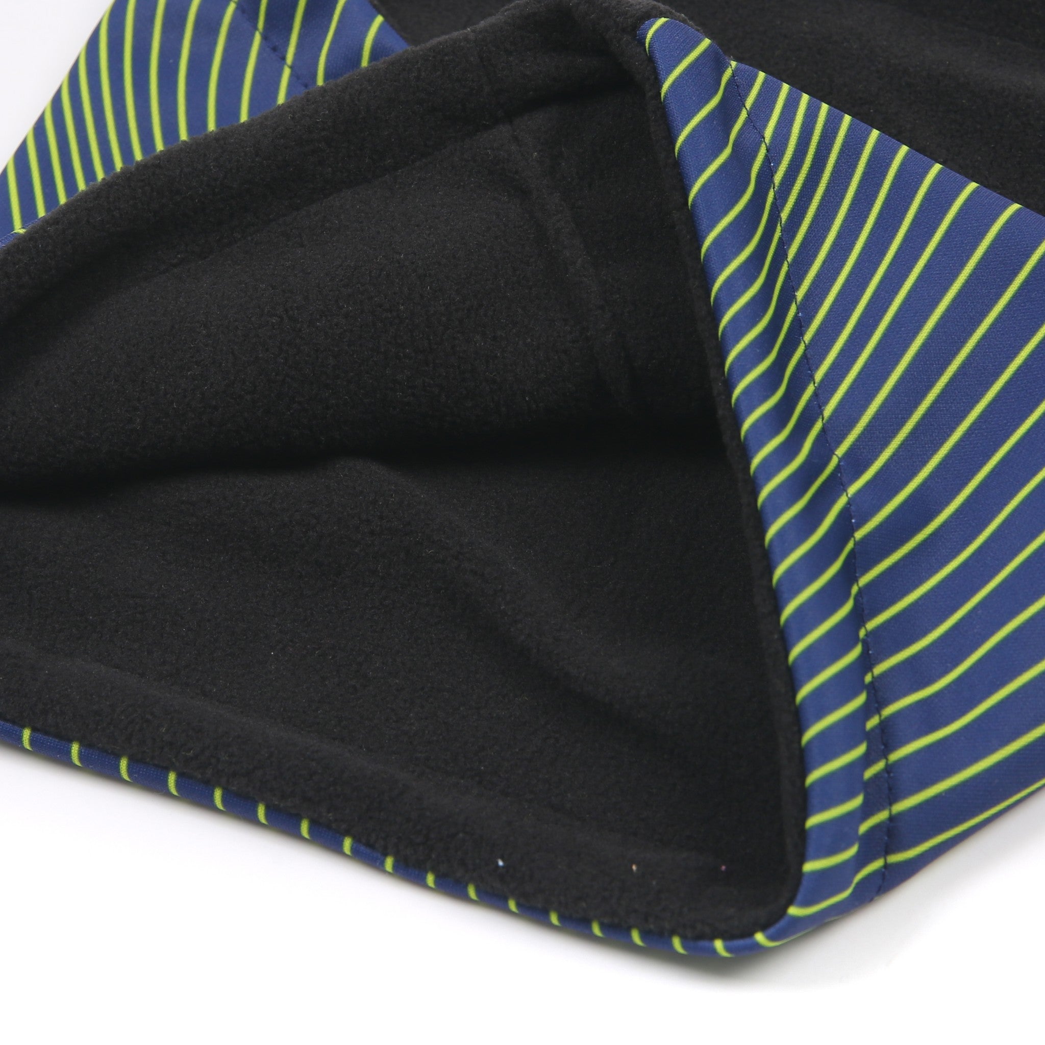 Desporte navy fleece neckwarmer DSP-NW12 with lime stripes fleece lining