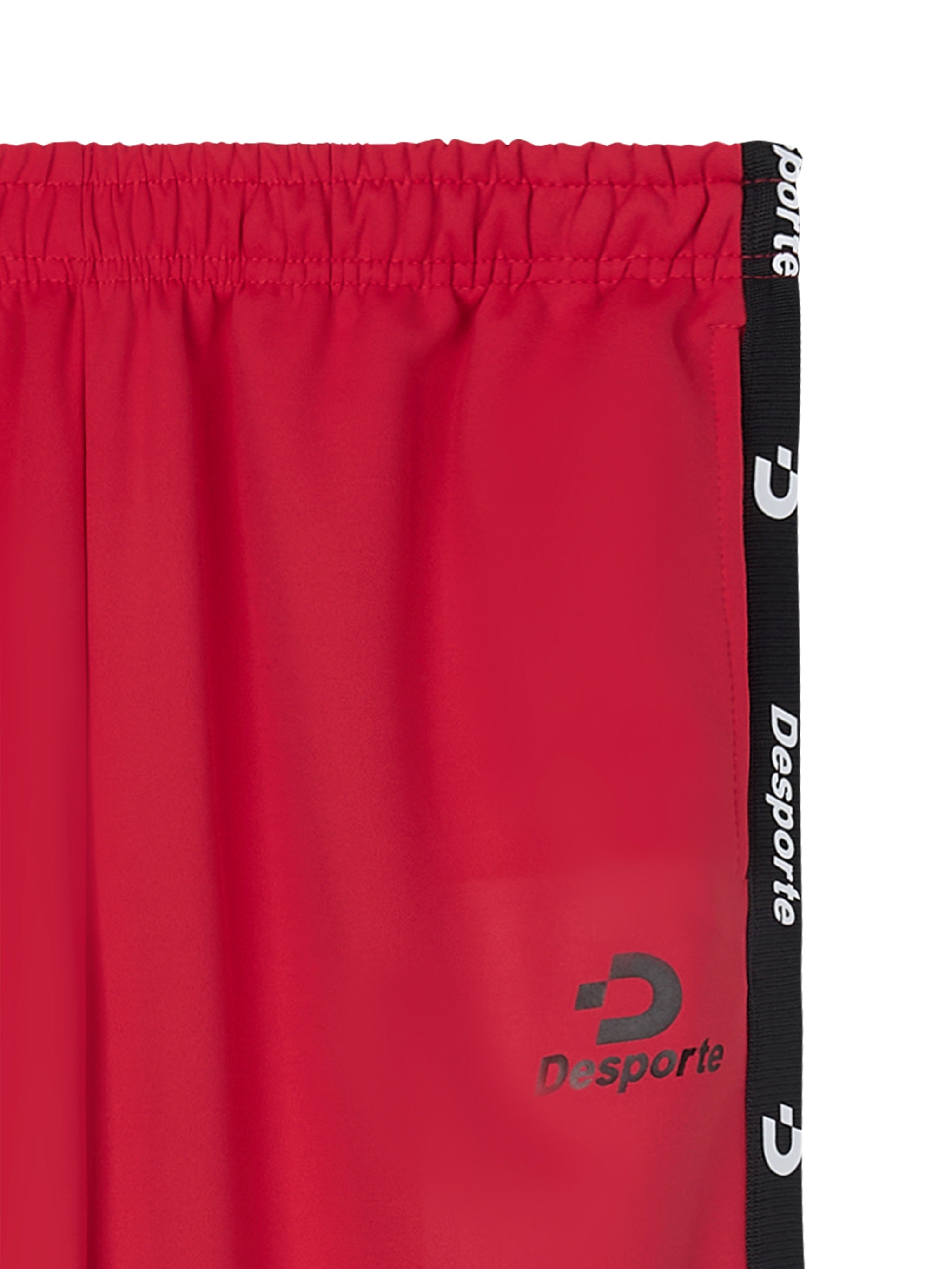 Desporte red track pants DSP-CP17SLF seam pockets, print logo and track tape logo