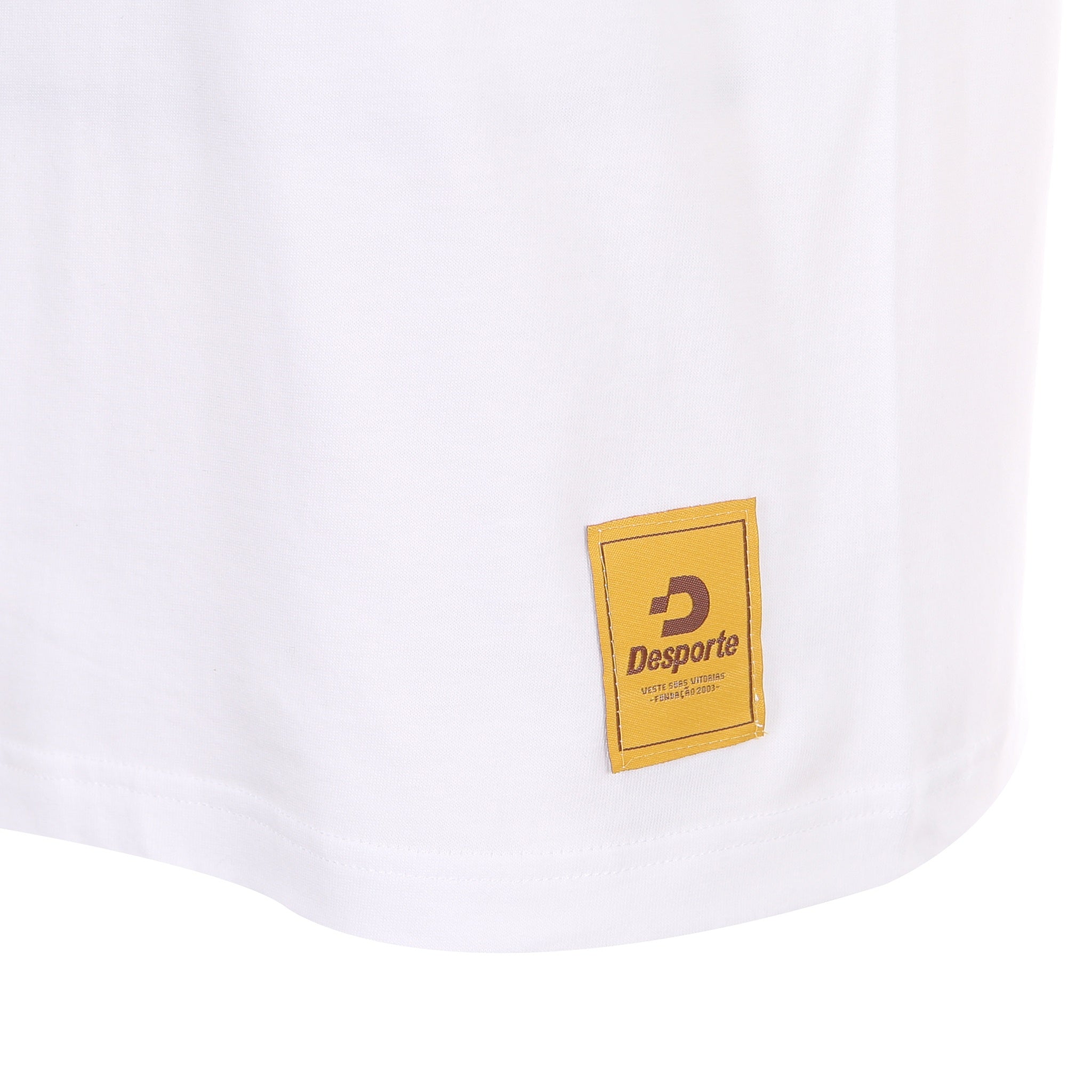 Desporte white 100% cotton t-shirt DSP-T52 front left lower end logo tag