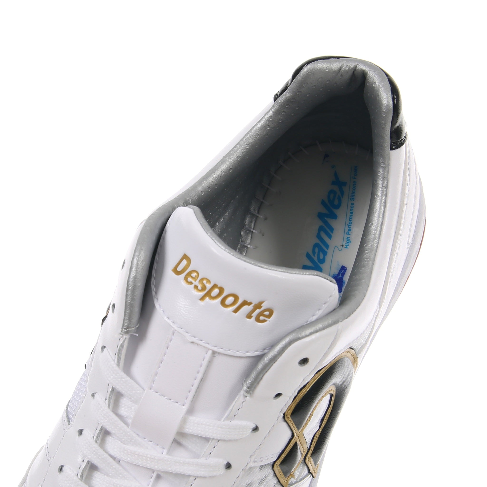 Futsal Shoes, Boa Vista KI PRO3, White/Black/Gold | Desporte