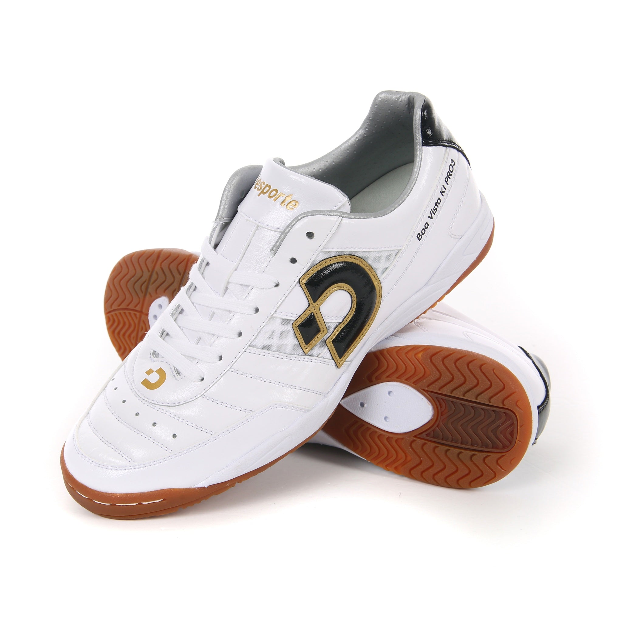 Desporte Boa Vista KI PRO3 white black gold futsal shoes