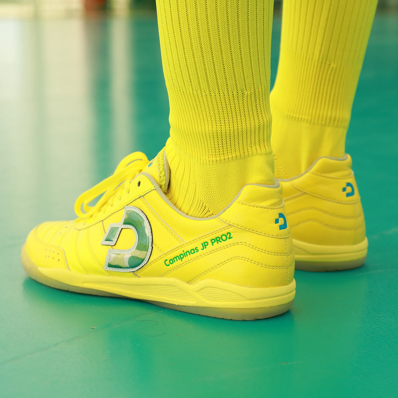 Desporte Campinas JP PRO2 LTD 20th Anniversary limited edition yellow green-camouflage futsal shoes