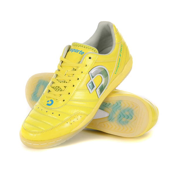 Desporte Campinas JP PRO2 LTD 20th Anniversary limited edition yellow green-camouflage futsal shoes with clear soles