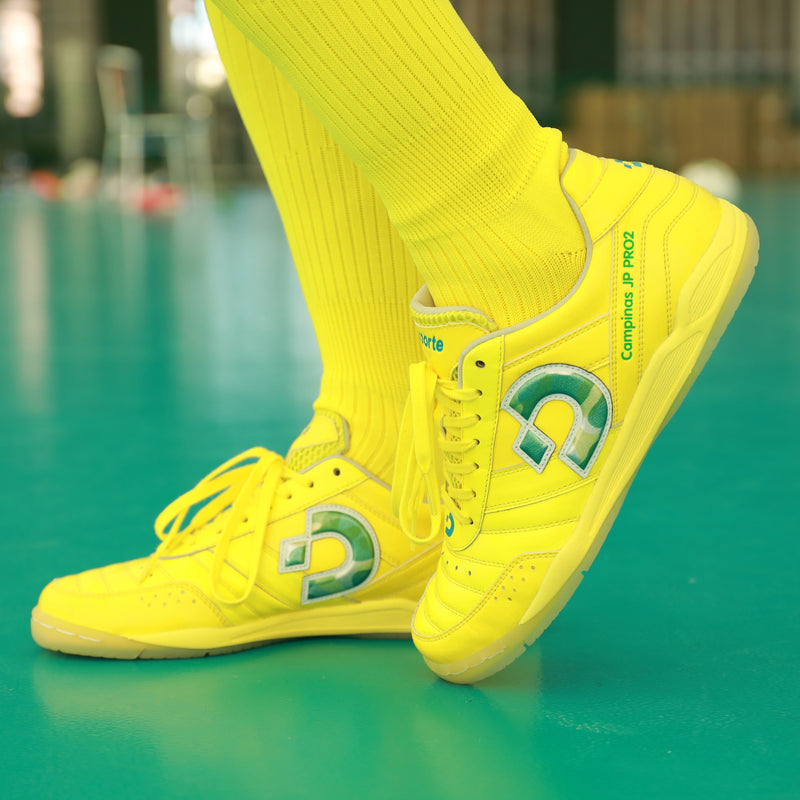 Desporte Campinas JP PRO2 LTD 20th Anniversary limited edition yellow green-camouflage futsal shoes