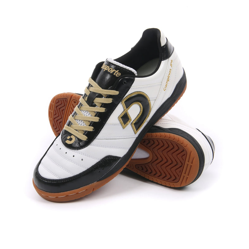 Desporte Campinas JP6 white black gold futsal shoes
