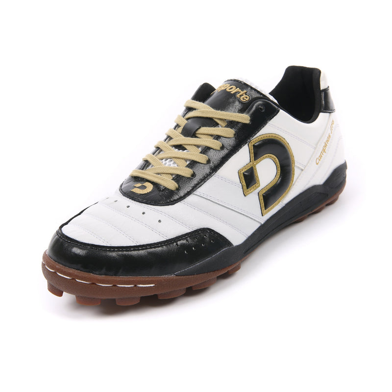 Desporte Campinas JTF6 white black gold turf soccer shoe