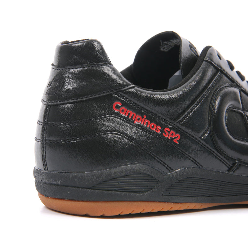 Desporte Campinas SP2 full synthetic leather all black futsal shoe with red model name print