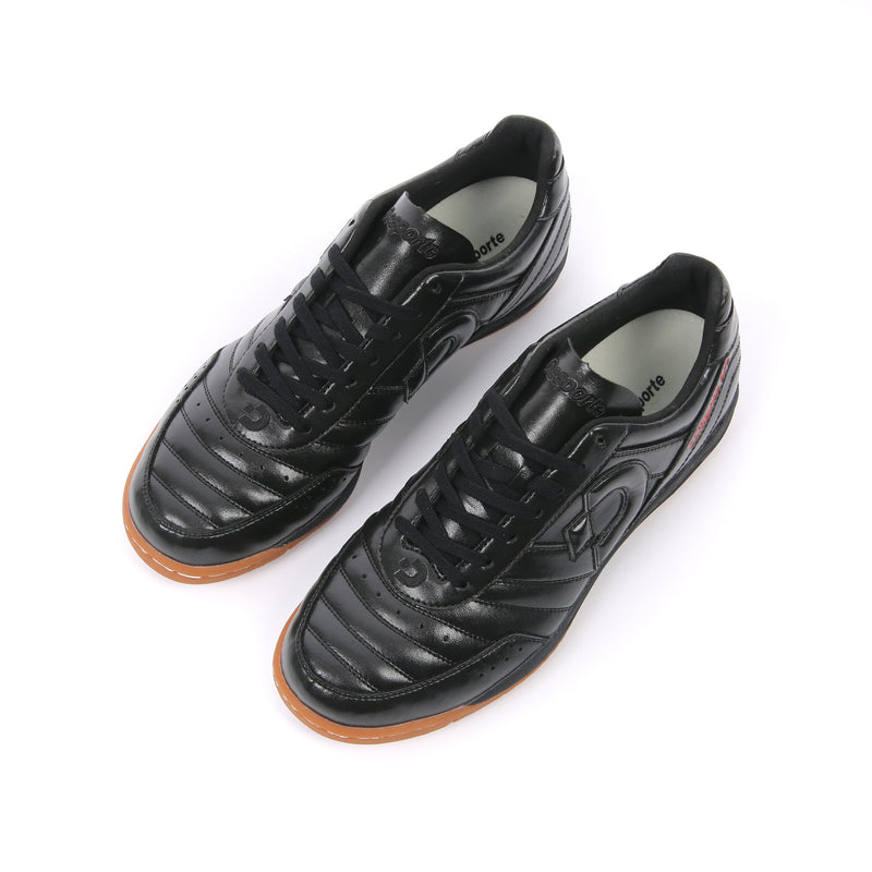 Desporte Campinas SP2 full synthetic leather all black futsal shoes with synthetic suede leather insoles