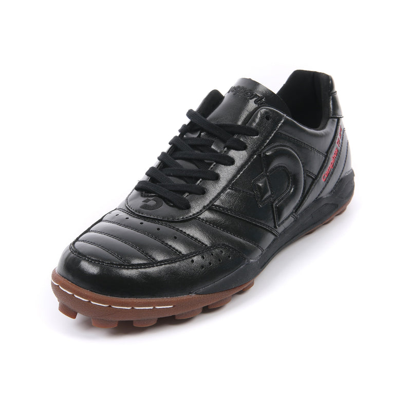 Desporte Campinas TF SP2 full synthetic leather all black turf soccer shoe with synthetic suede leather lining
