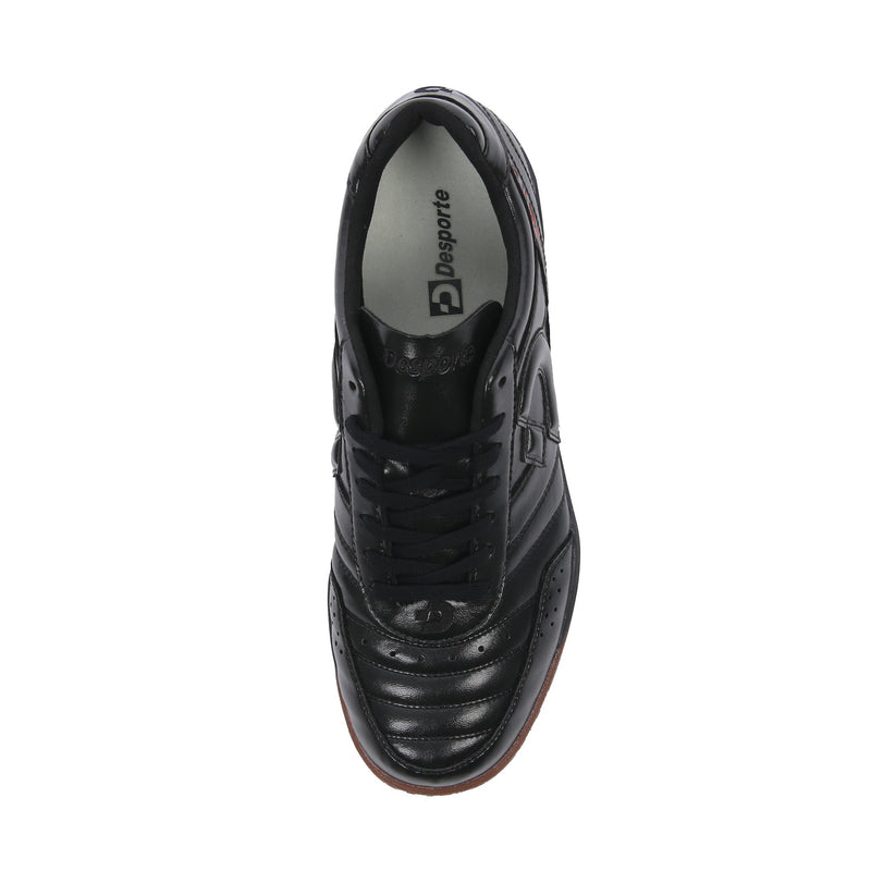 Desporte Campinas TF SP2 full synthetic leather all black turf soccer shoe with synthetic suede leather insole