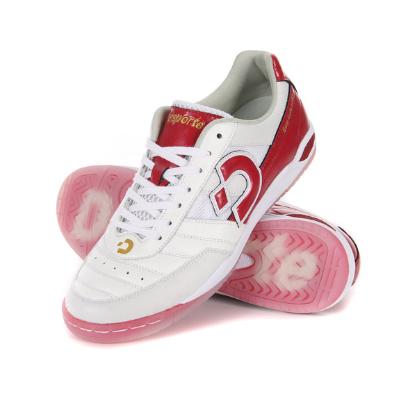 Desporte Sao Luis LLID LTD 20th Anniversary limited edition white and red futsal shoes with clear soles