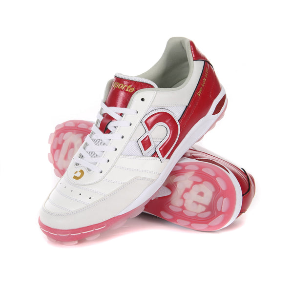 Desporte Sao Luis LLTF LTD 20th Anniversary limited edition white and red turf soccer shoes with clear soles