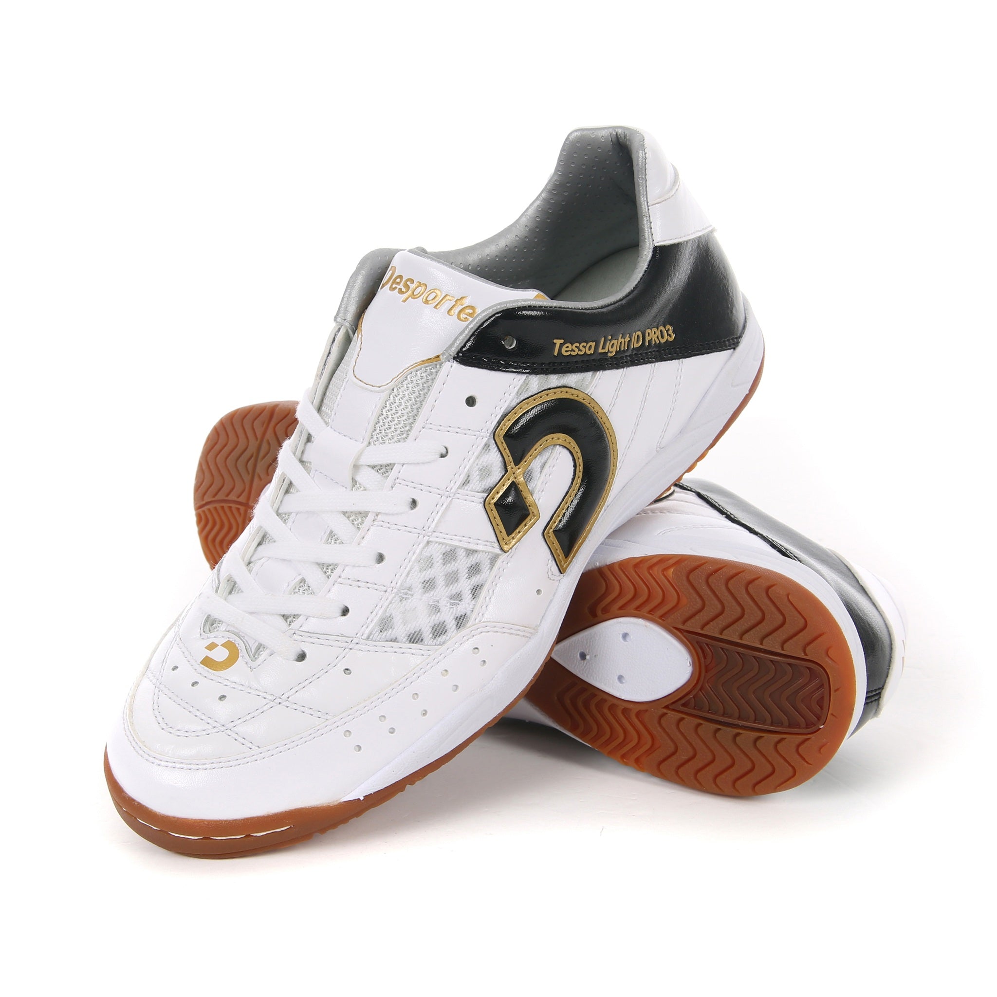 Desporte Tessa Light ID PRO3 white black gold futsal shoes
