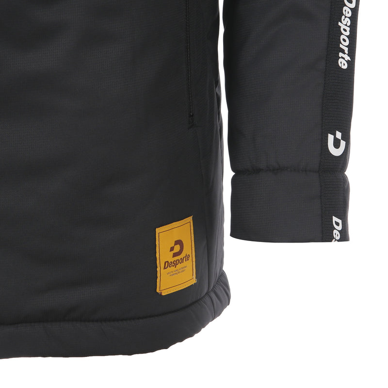 Desporte black hooded winter coat DSP-WP24SL front logo tag