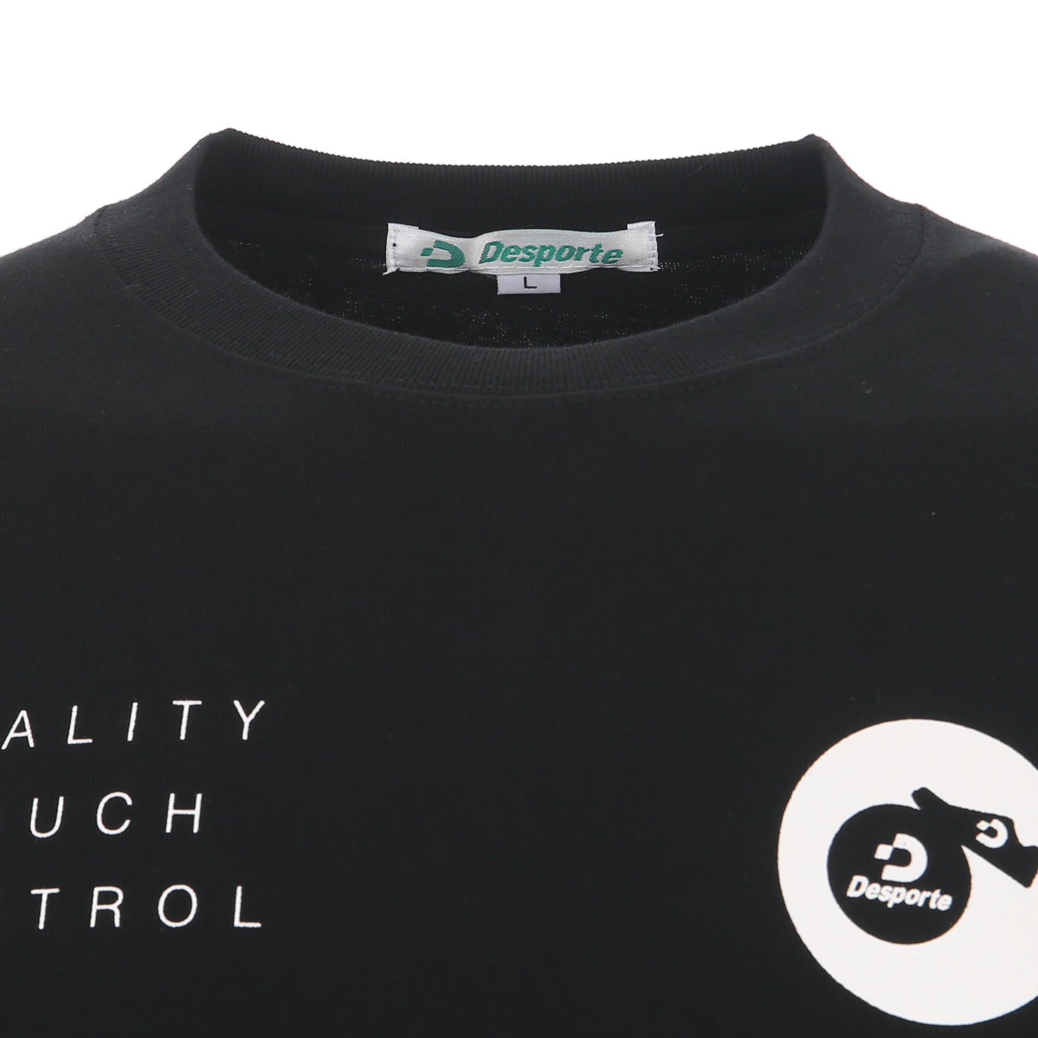 デスポルテ ブラック ロングスリーブ コットン Tシャツ DSP-T55L クルーネック