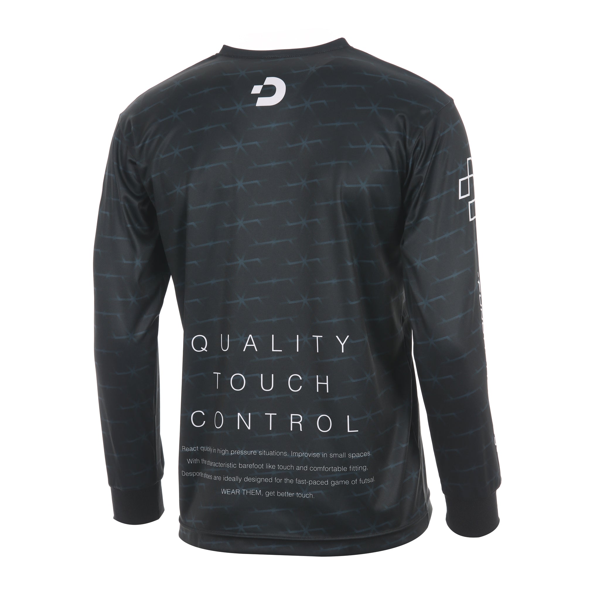 Desporte black long sleeve futsal practice shirt DSP-BPS-39L back view