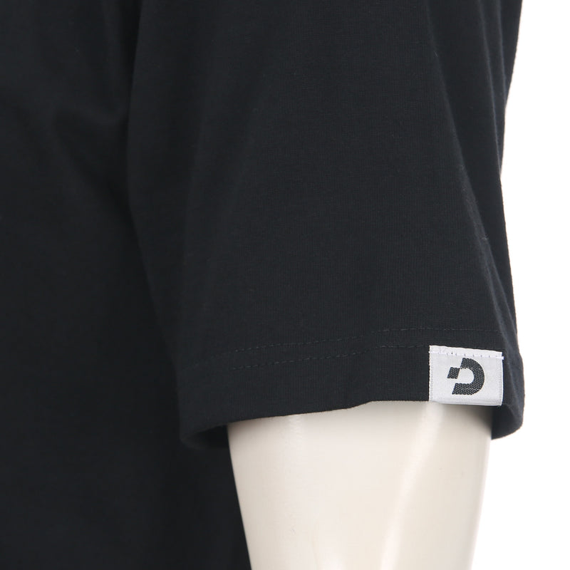 Desporte black 100% cotton t-shirt DSP-T49 sleeve logo
