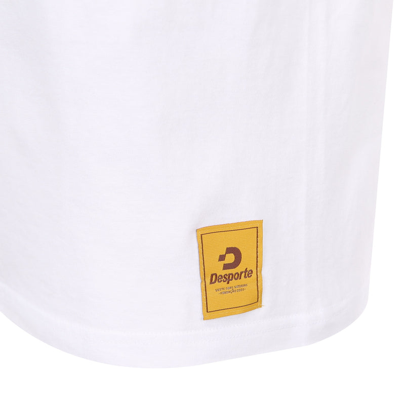 Desporte white 100% cotton t-shirt DSP-T49 front logo tag