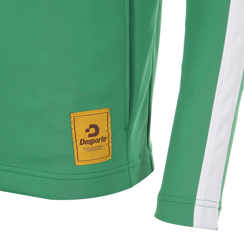 Desporte half zip training jacket green white seam pocket
