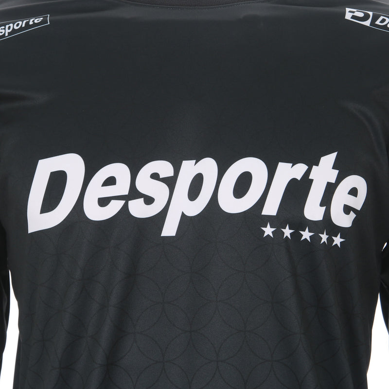 Desporte black quick-dry long sleeve practice shirt DSP-BPS-33L for futsal and soccer chest logo