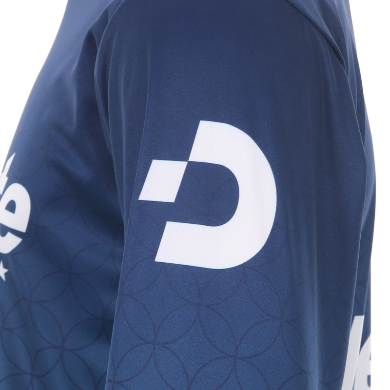 Desporte navy lime quick-dry long sleeve practice shirt DSP-BPS-33L for futsal and soccer side logo