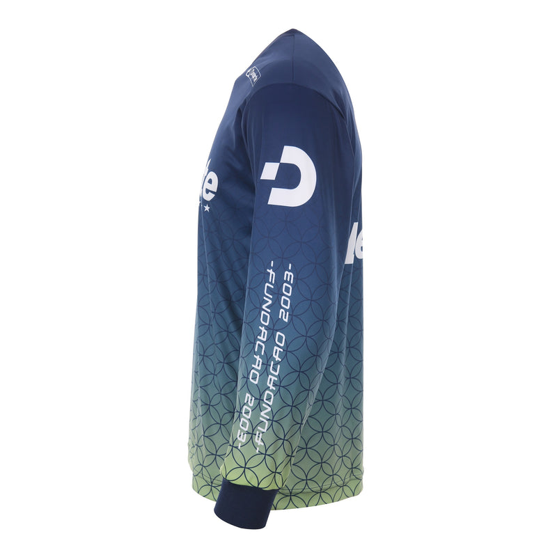 Desporte navy lime quick-dry long sleeve practice shirt DSP-BPS-33L for futsal and soccer side view