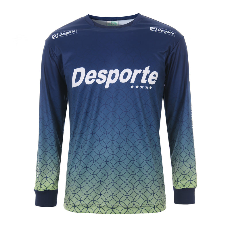 Desporte navy lime quick-dry long sleeve practice shirt DSP-BPS-33L for futsal and soccer