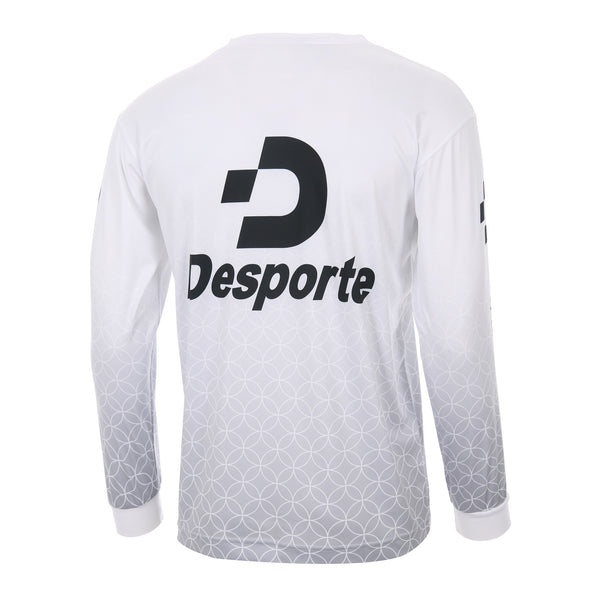 Desporte white quick-dry long sleeve practice shirt DSP-BPS-33L for futsal and soccer back view