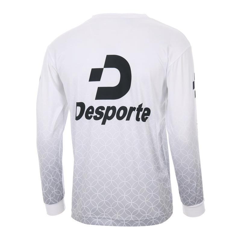 Desporte white quick-dry long sleeve practice shirt DSP-BPS-33L for futsal and soccer back view
