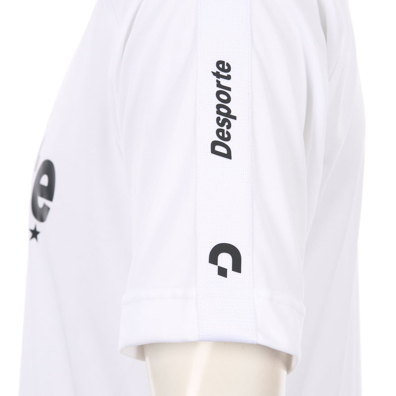 Desporte white practice shirt DSP-BPS-31 sleeve track tape logos