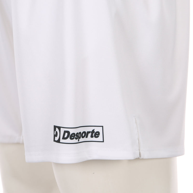 Desporte quick dry practice shorts DSP-BPSP-25-AW-White for futsal and soccer front logo on the left