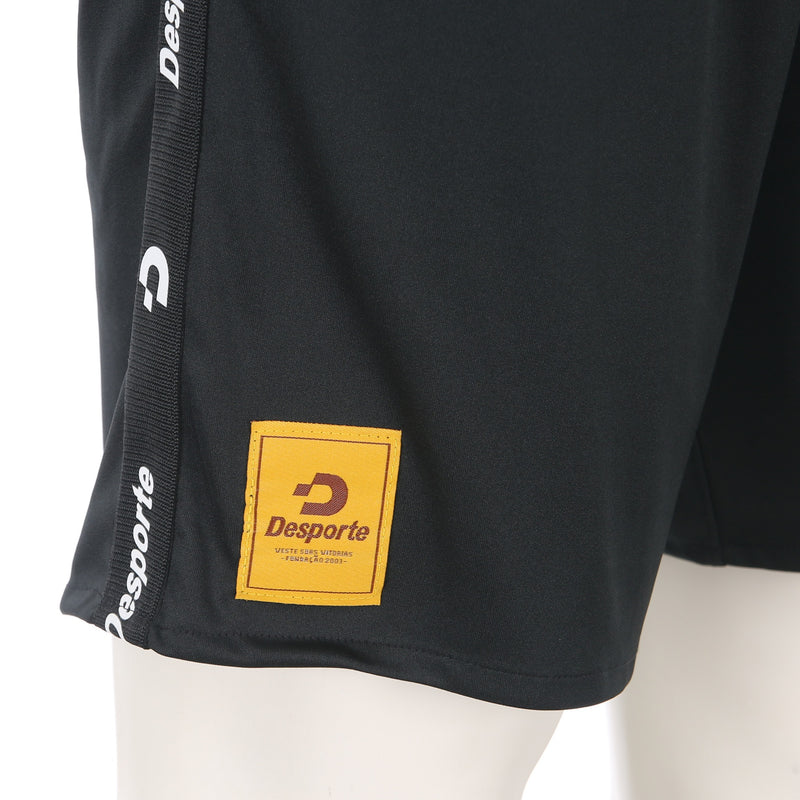 Desporte black practice shorts DSP-BPSP-31 track tape logo and stitched logo tag