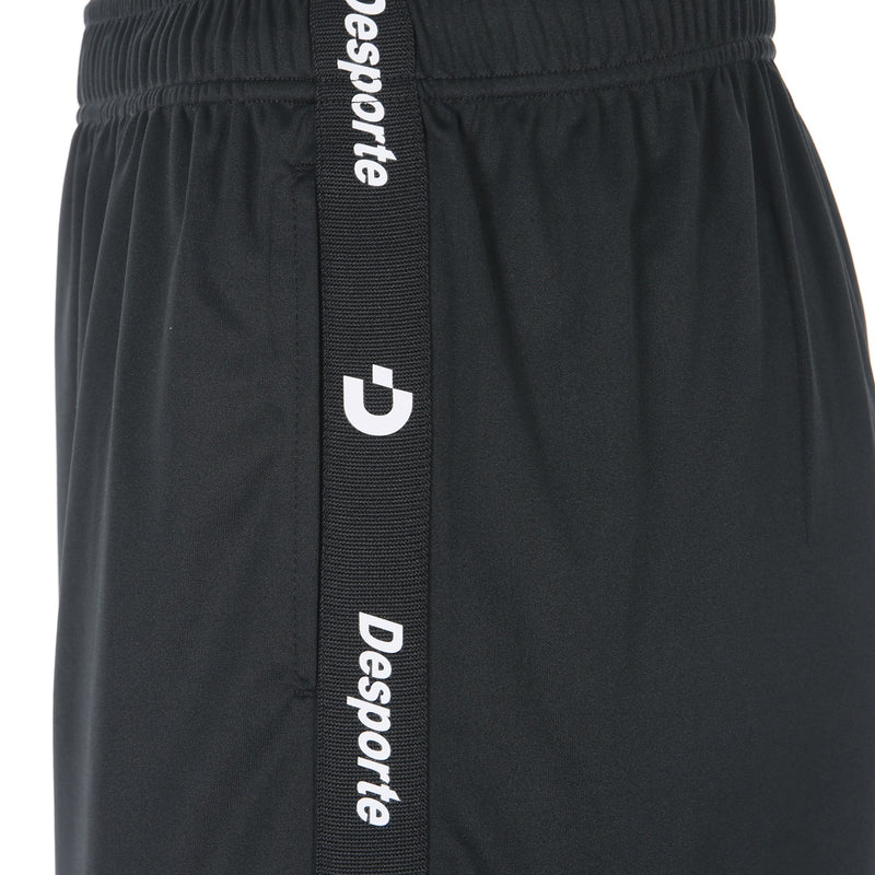 Desporte black practice shorts DSP-BPSP-31 track tape logo and seam pocket