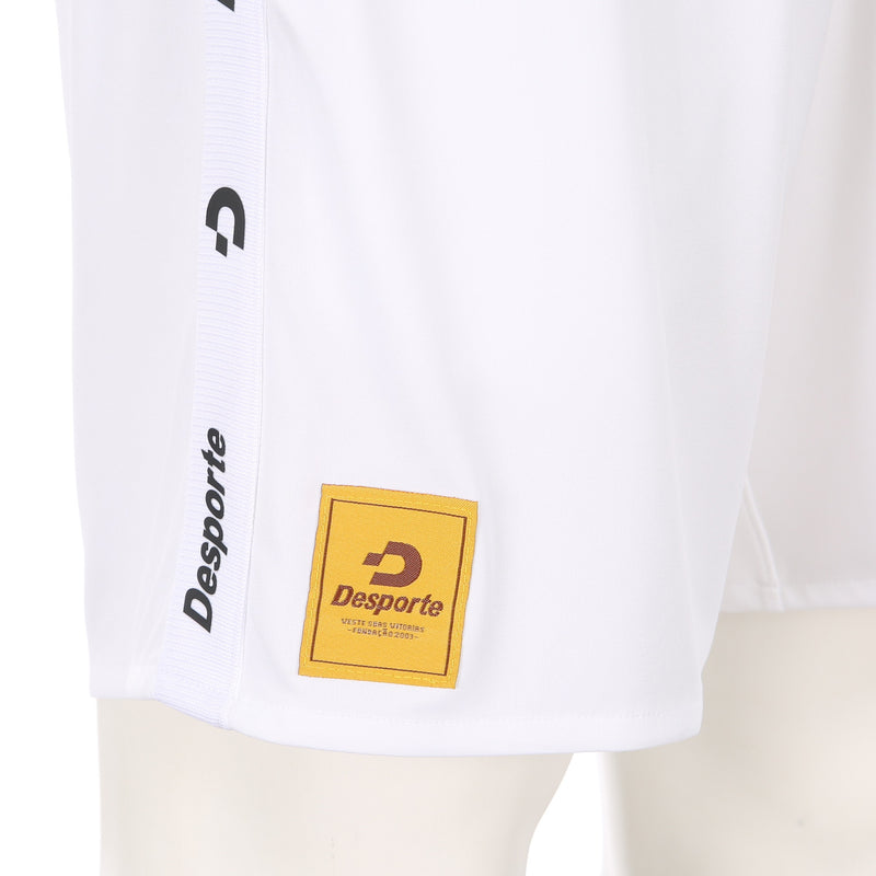 Desporte white practice shorts DSP-BPSP-31 track tape logo and stitched logo tag