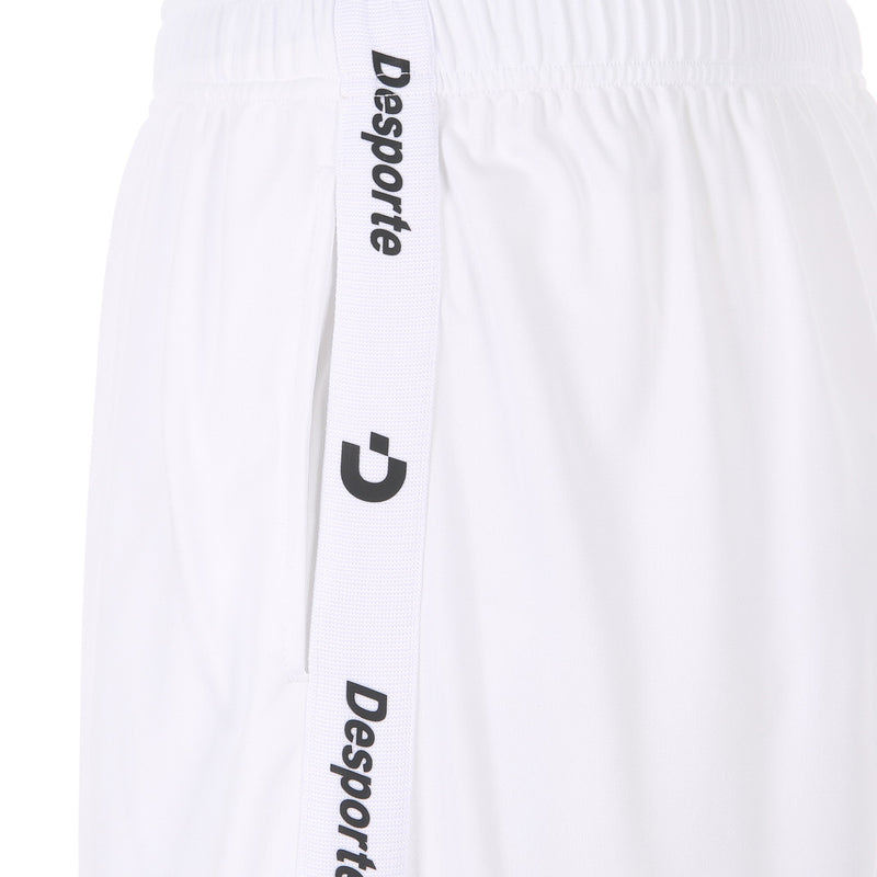 Desporte white practice shorts DSP-BPSP-31 track tape logo and seam pocket