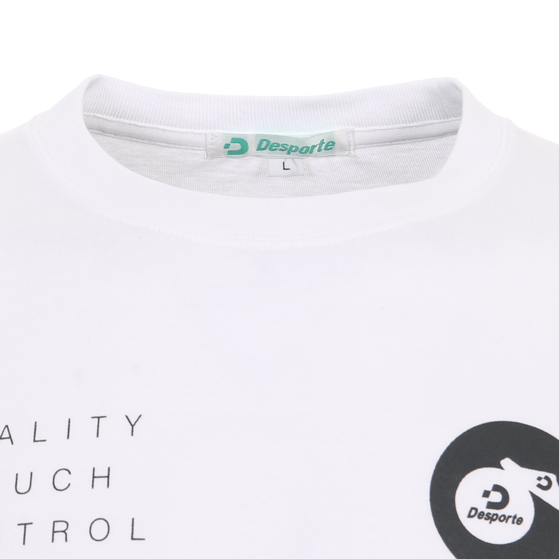 デスポルテ ホワイト ロングスリーブ コットン Tシャツ DSP-T55L クルーネック