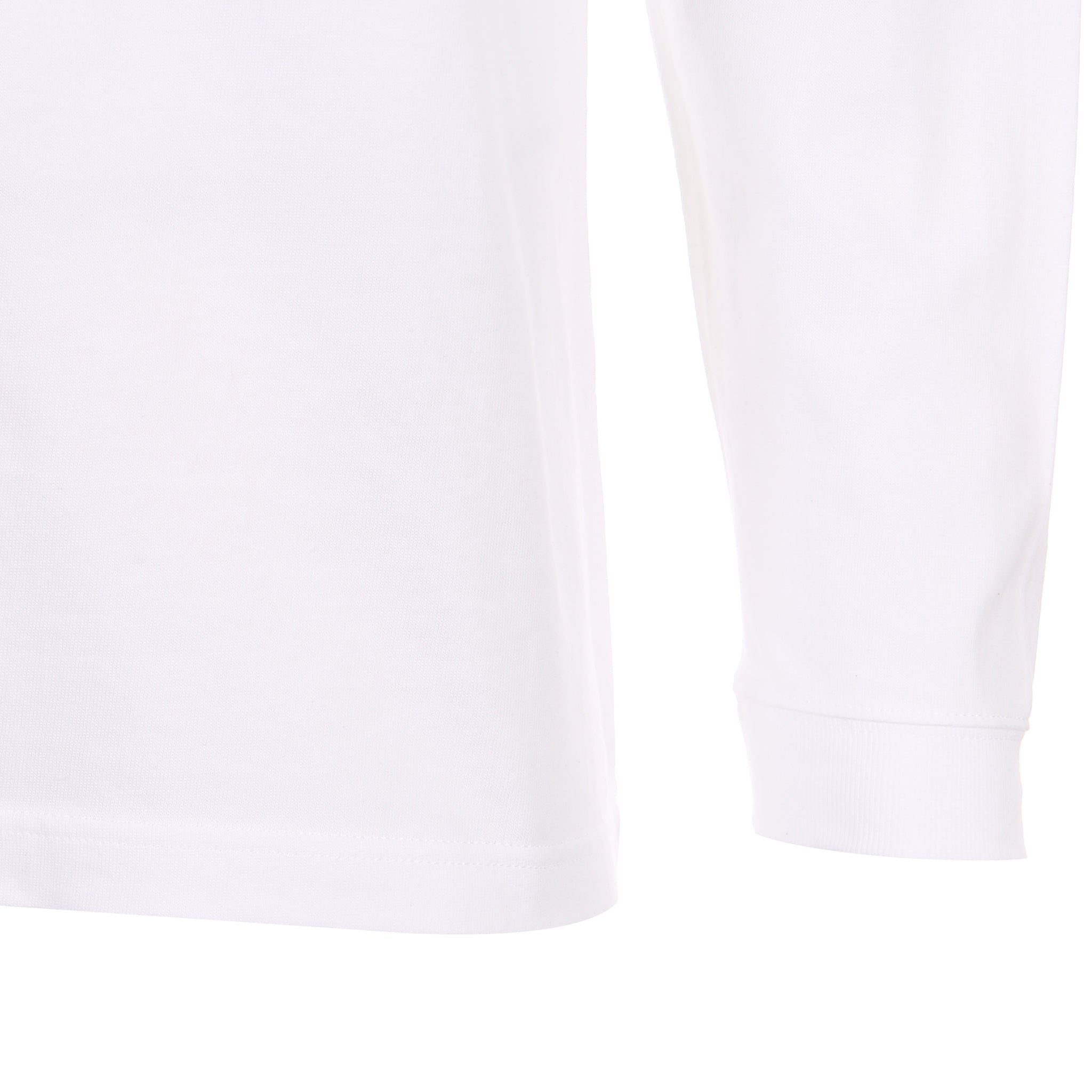 デスポルテ ホワイト ロングスリーブ コットン Tシャツ DSP-T55L リブカフ